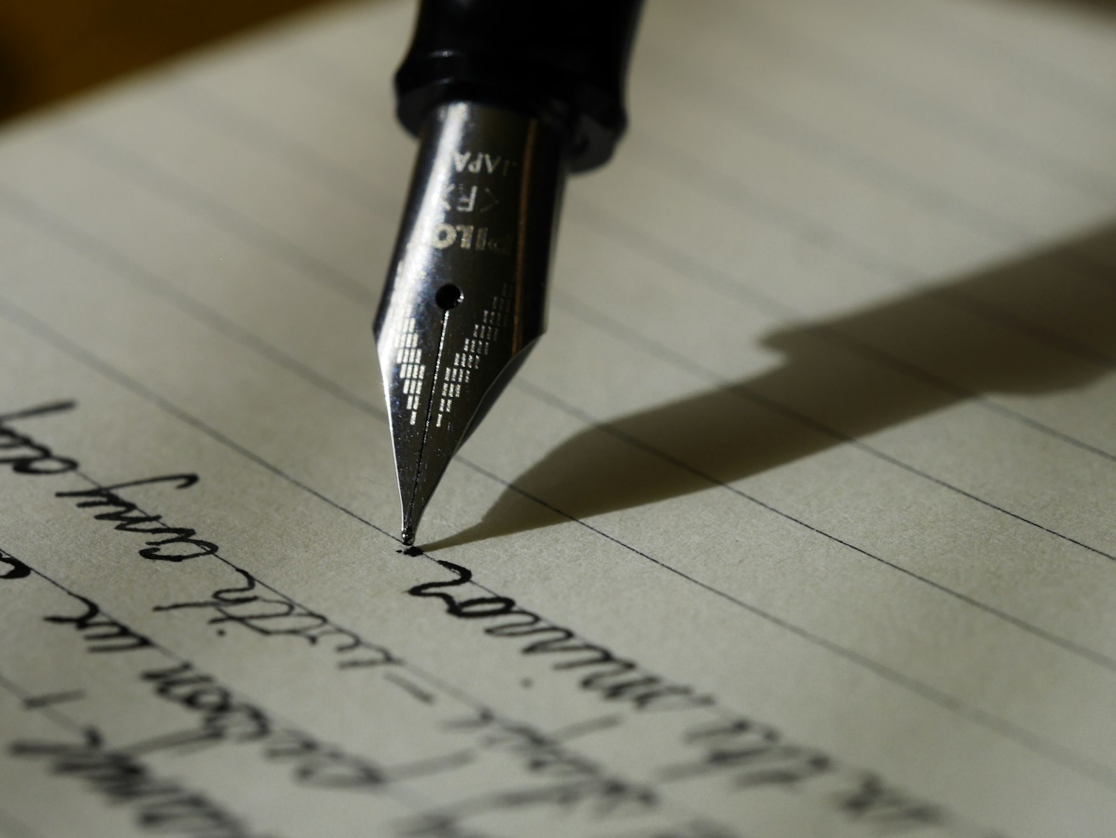 Photograph of a notebook and pen